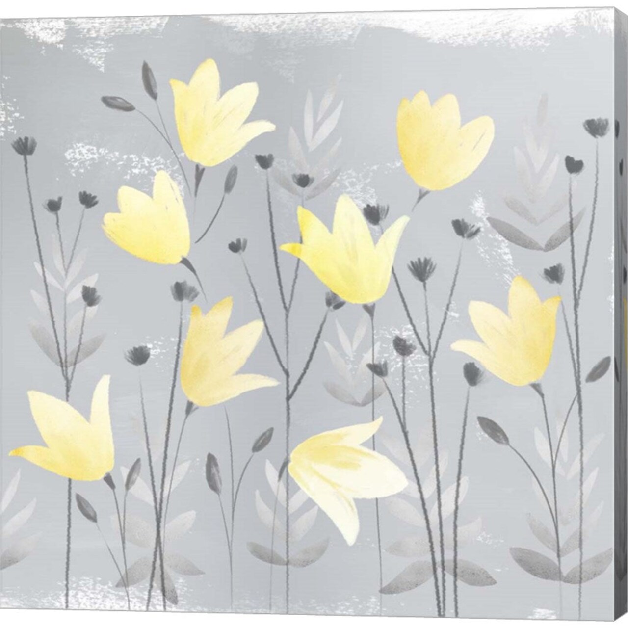 Soft Nature Yellow & Grey III by Northern Lights - 24x24 Canvas Art Print